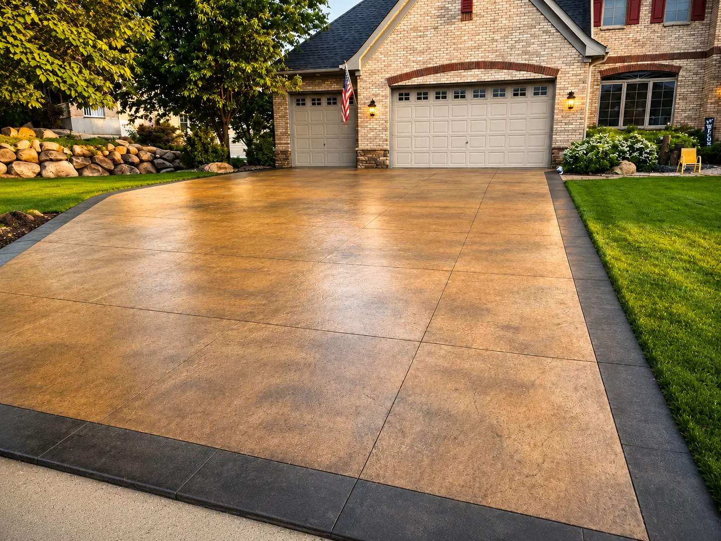 Stamped concrete drive — Bloomington